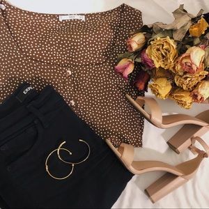 Mango Polka Dot Print Blouse